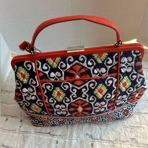 VERA BRADLEY IN SUN VALLEY PATTERN QUILTED RETIRED FRAME SATCHEL HANDBAG